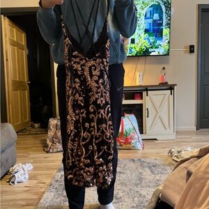 Elegant Black and Gold Jumpsuit